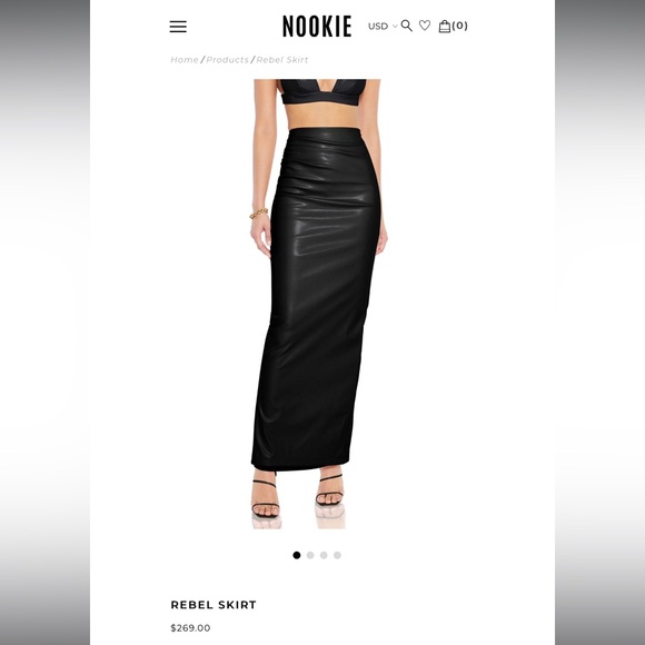 NOOKIE REBEL Faux Leather Maxi SKIRT XS BLACK - Picture 7 of 7
